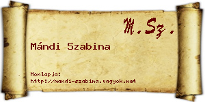 Mándi Szabina névjegykártya